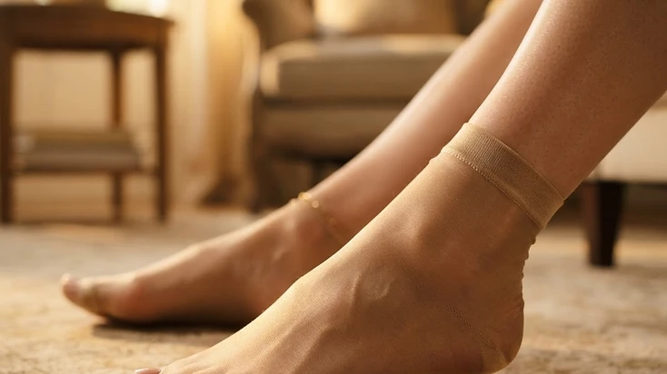 Article photos pieds chaussettes : L'élégance du pied en chaussettes fines en soie | Pieds d'Or