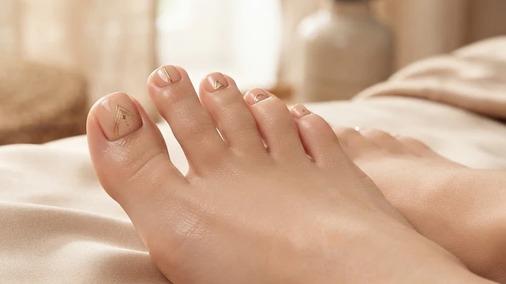 Article photos pieds pieds artistiques : L'art du nail art minimaliste : sublimes détails au bout des pieds | Pieds d'Or