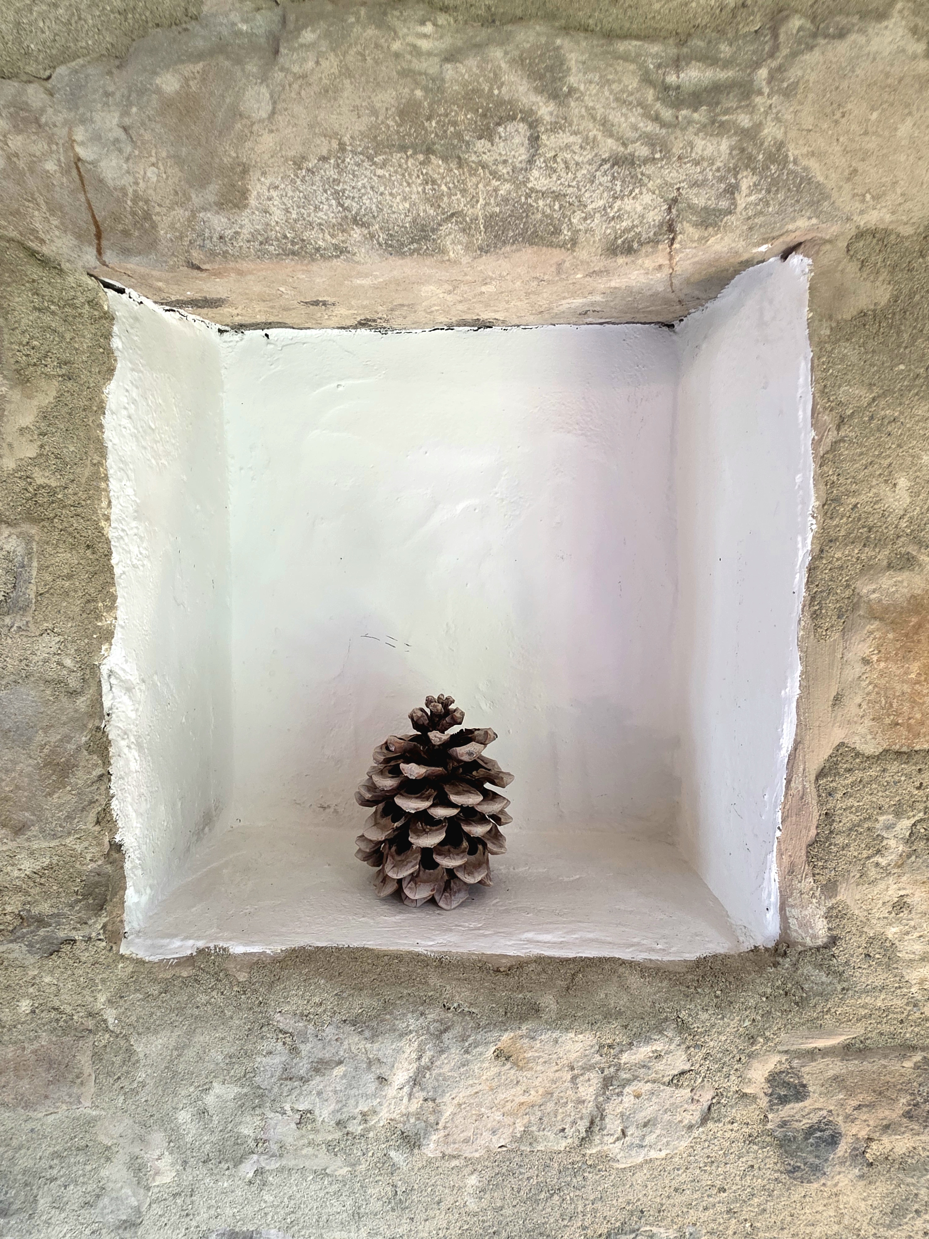 Pine cones in a wall niche