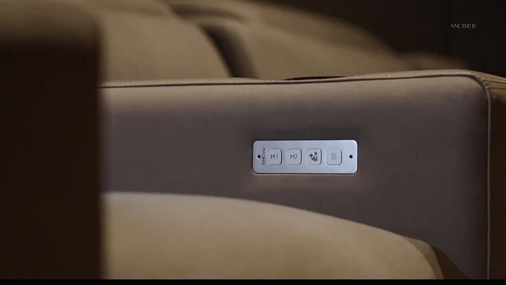 Monolith armrest control panel with memory and comfort presets