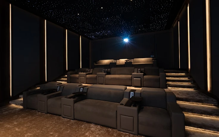 Contemporary Media Room — Continuum collection seating