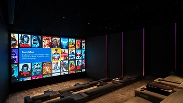 Continuum tiered seating viewed toward the cinema screen