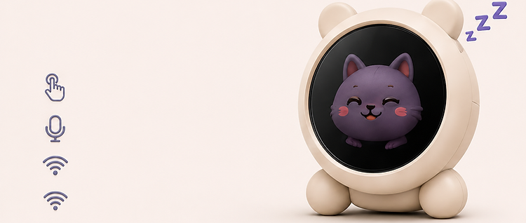 Sleeping Momojaja pet with upcoming feature icons