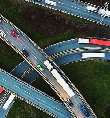Highway road aerial view