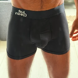 Black boxer with support pouch