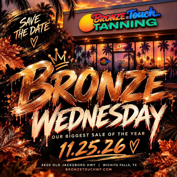 Bronze Wednesday promotional graphic — our biggest sale of the year, November 25, 2026