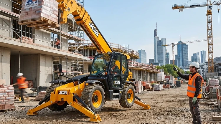 Teleskopstapler mieten Frankfurt: Logistik für Bau & Industrie