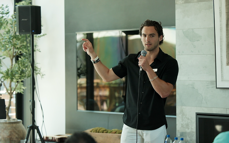 On stage as a keynote speaker