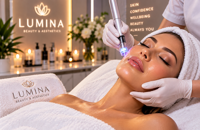 Lumina facial treatment in progress