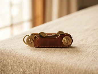 Leather and canvas goods being handcrafted in the workshop
