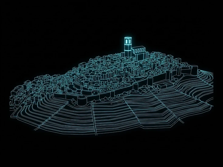 Signature visuelle de Grasse : skyline en traits lumineux