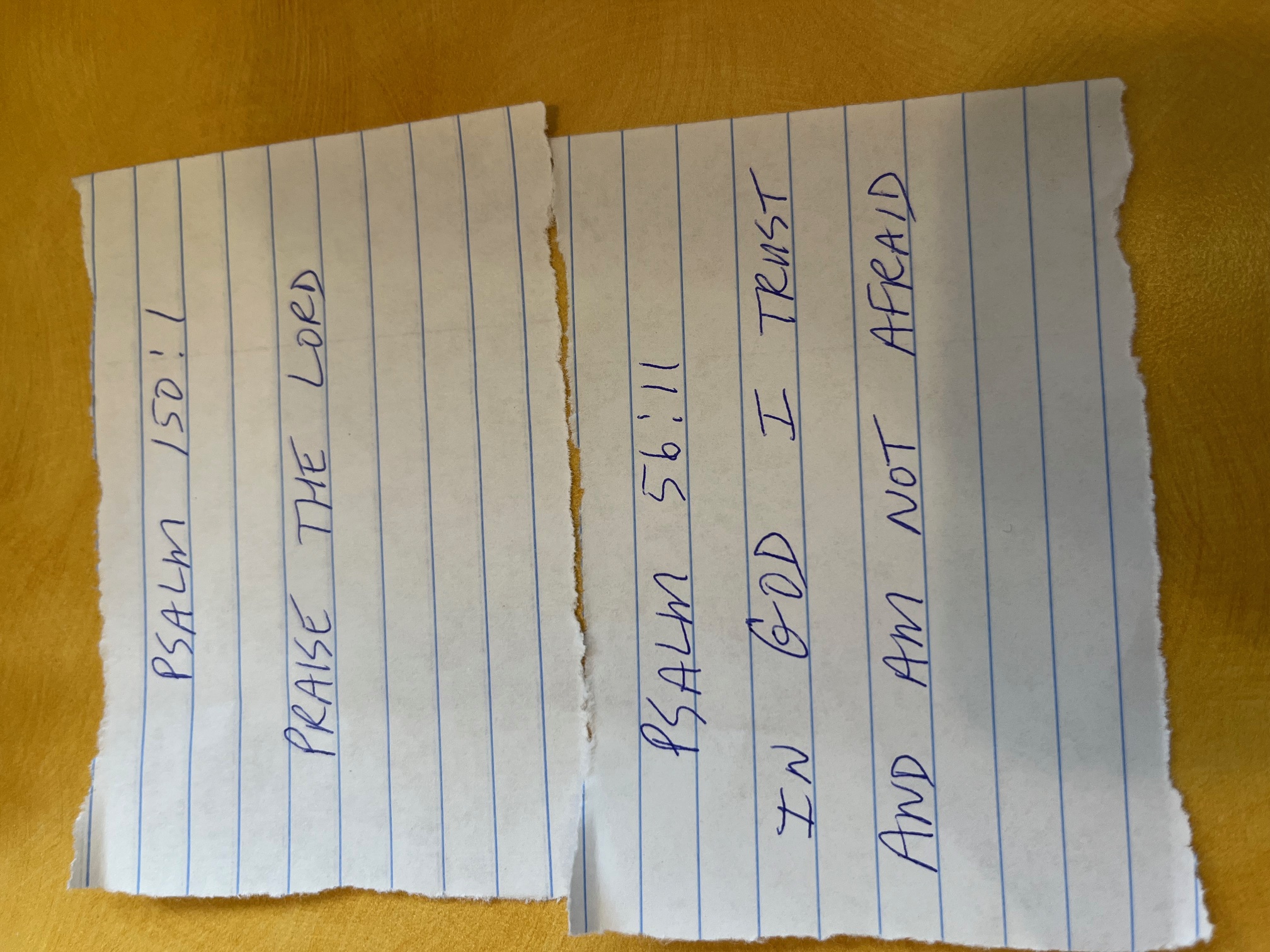 A real Verse Scrap handwritten on torn notebook paper