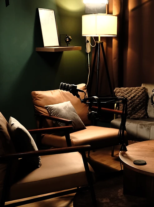 podcast studio · sitzlandschaft