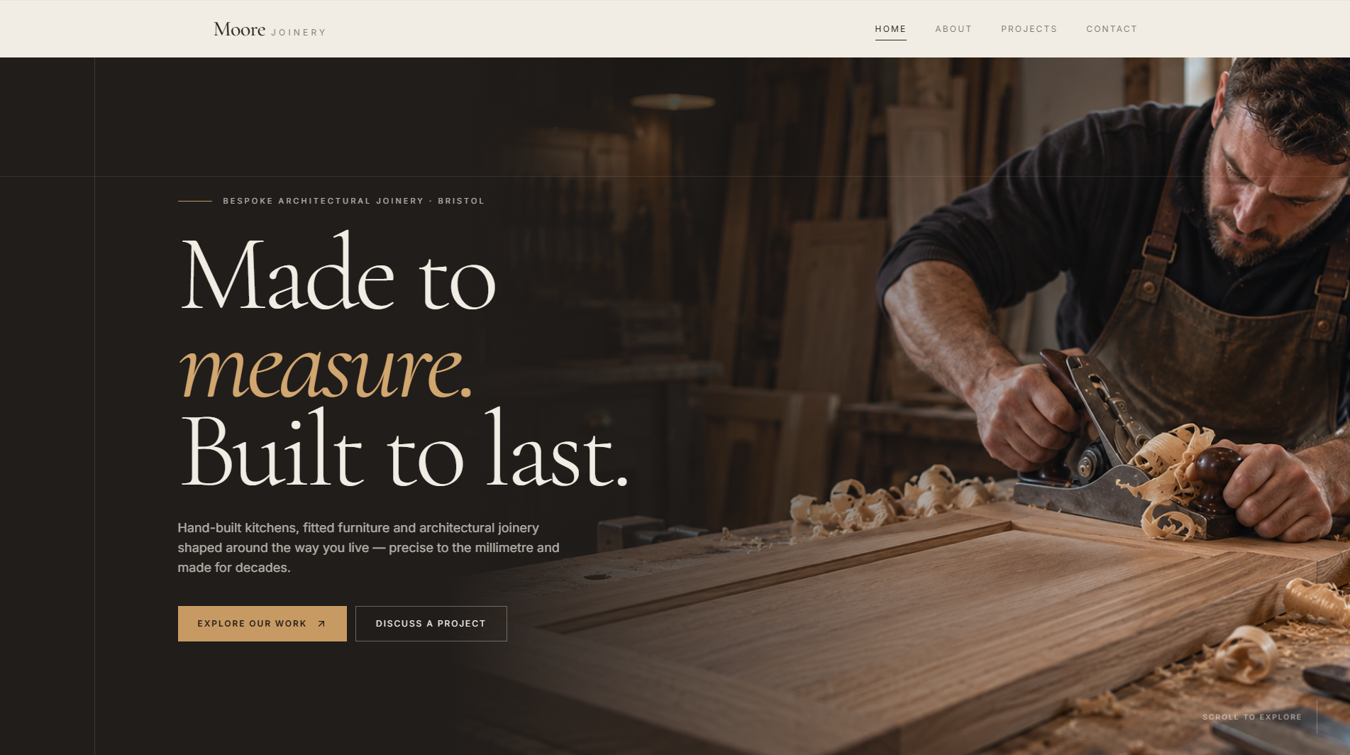Moore Joinery website screenshot