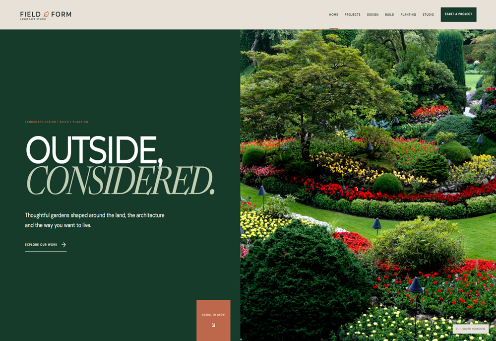 FIELD FORM Landscape Gardening website screenshot
