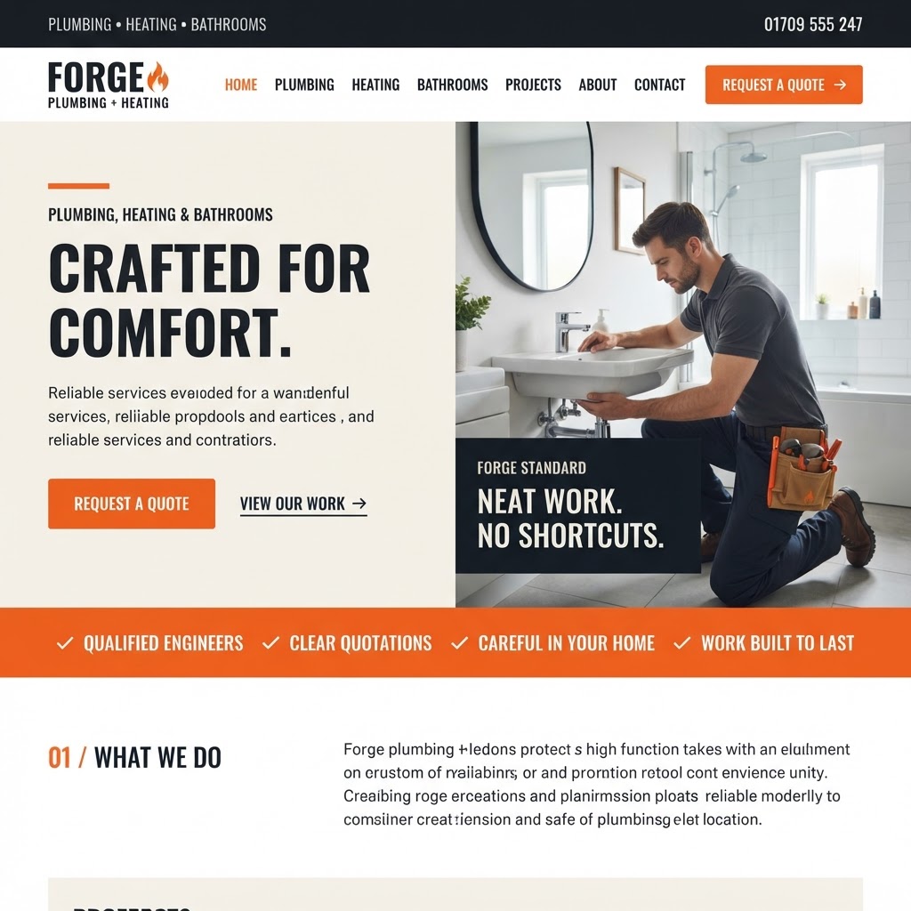 Forge Plumbing website screenshot