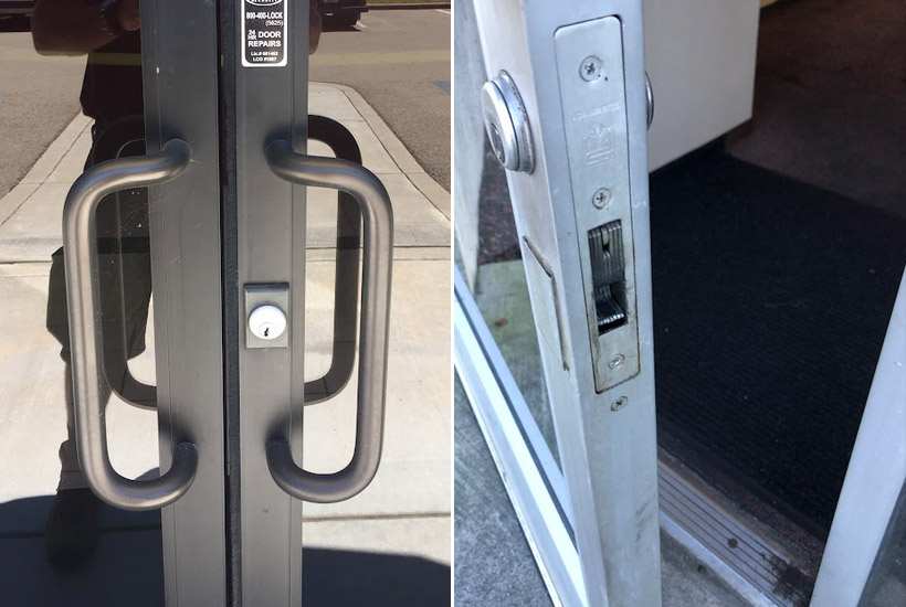 Commercial Door Lock Rekeying & Repair · Litchfield County CT Locksmith — AAA&B Locksmith LLC Litchfield County CT Locksmith — commercial door lock rekeying and repair by AAA&B Locksmith LLC, servicing a commercial door lock on-site in Litchfield County, CT