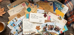 A fun handwritten letter with doodles and wax seal