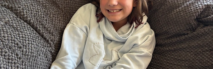Brooklyn, one of Sara Jo's granddaughters, relaxing at home