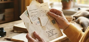 A fun handwritten letter with doodles and wax seal