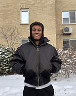 Directed photo — snowy outdoor portrait