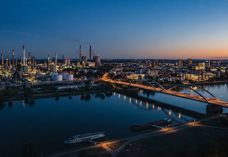 Ludwigshafen am Rhein bei Nacht – Haupteinsatzgebiet des Schlüsseldienst 24/7