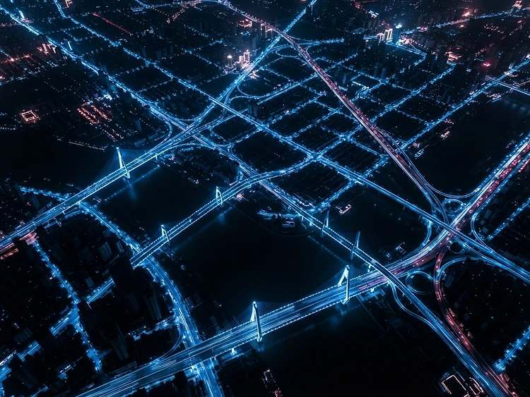 City infrastructure at night