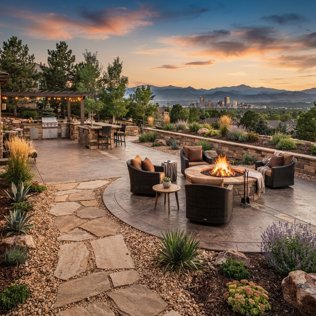 Rock & Mortar luxury outdoor living space in Denver, Colorado
