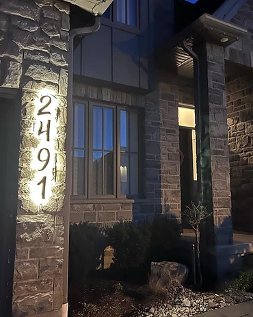 2491 — Night Halo Install — custom address sign by GoBright