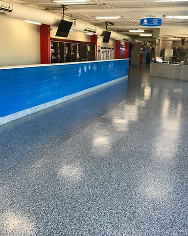 Lounge — Commercial Flake Floor — GoBright permanent lighting installation