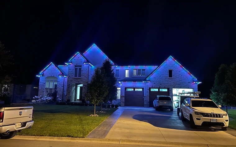 Stone Estate — Multicolour Roofline — GoBright permanent lighting