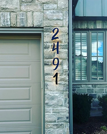 2491 — Vertical Standoff Numerals — custom address sign by GoBright
