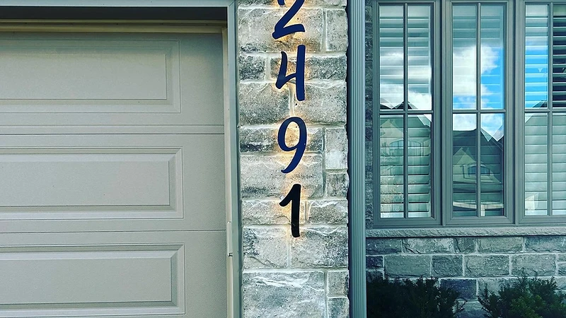 Custom backlit address sign installation by GoBright