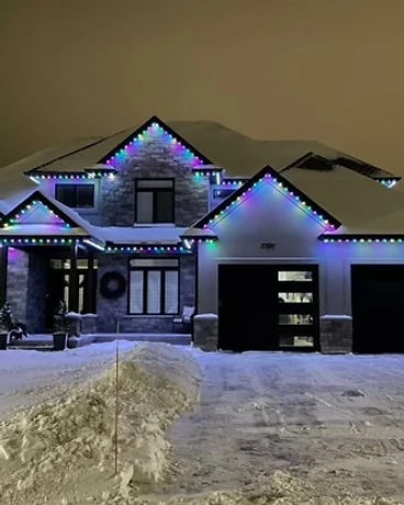Modern Home — Winter Glow — GoBright permanent lighting installation