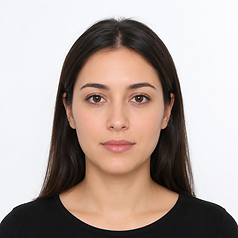 Example passport-style portrait used to demonstrate PassportSelf photo positioning