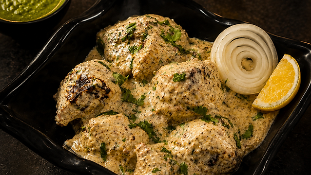 Afghani Malai Chaap from Andaaz Kitchen, grilled and finished with a smoky glaze