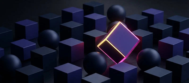 Abstract editorial composition in OMV gradient colours