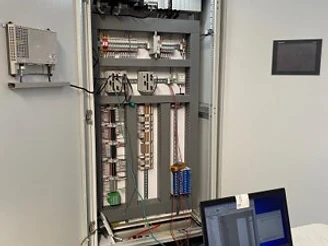 Live diagnostics — laptop tied to cabinet network