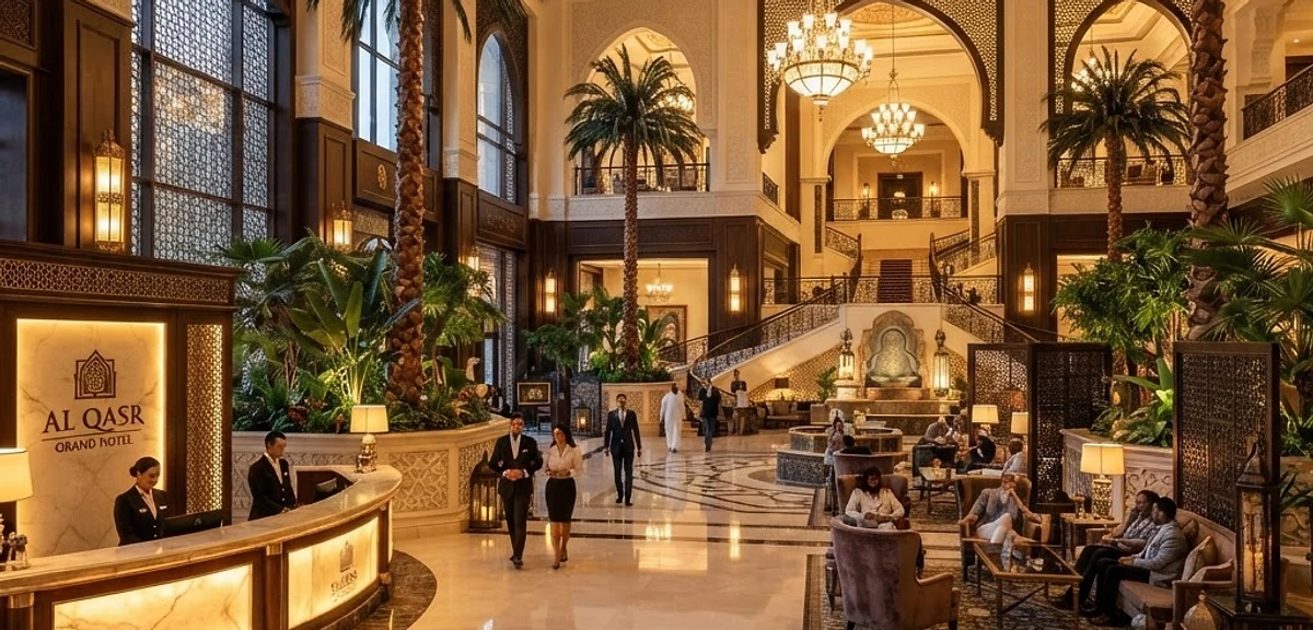 Hotel photographer capturing a luxury hospitality interior in Saudi Arabia