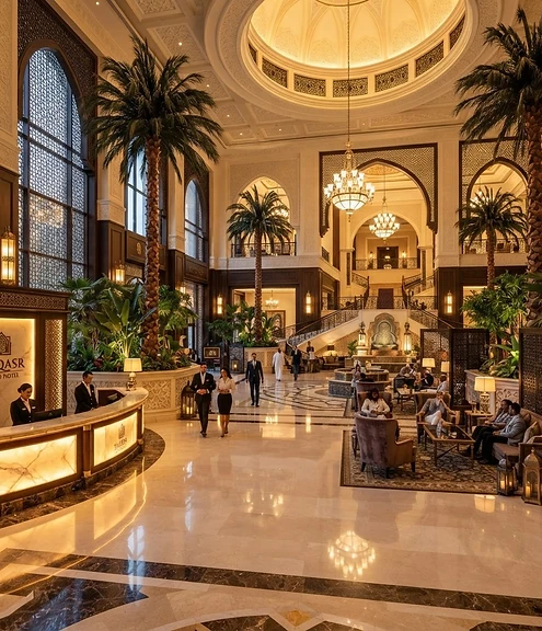 Hotel photographer capturing a luxury hospitality interior in Saudi Arabia