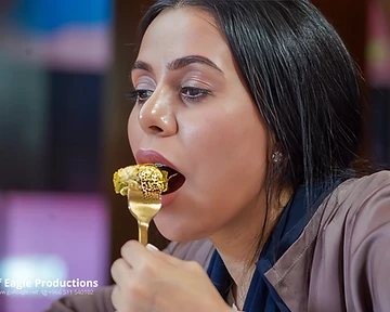Diner enjoying a course during a restaurant lifestyle shoot in Riyadh