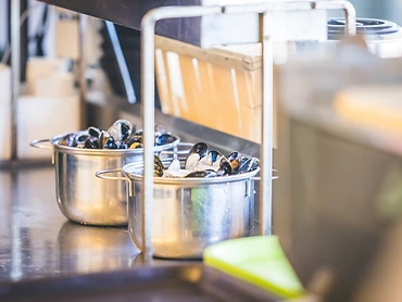 Moules en cuisine