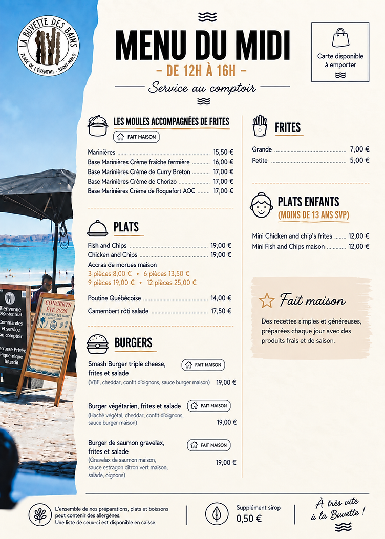 Carte — Menu du midi