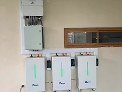 Wall-mounted Deye inverter and battery bank installed by CEED SOLAR