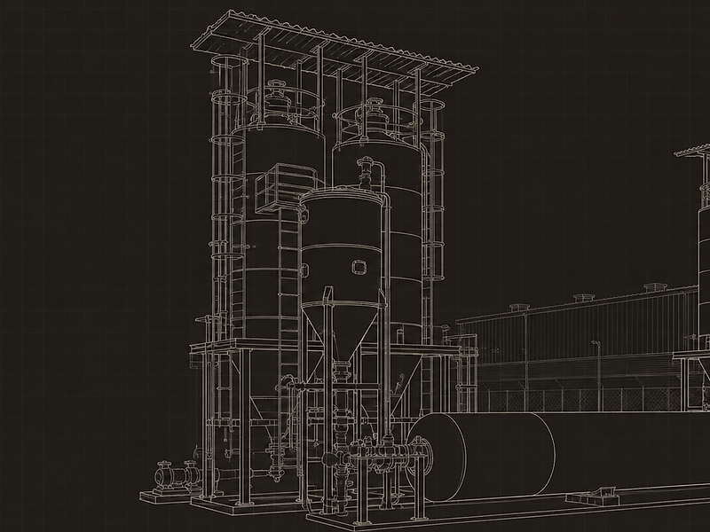 Industrial processing facility wireframe