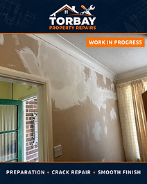 Crack Repair in Progress by Torbay Property Repairs