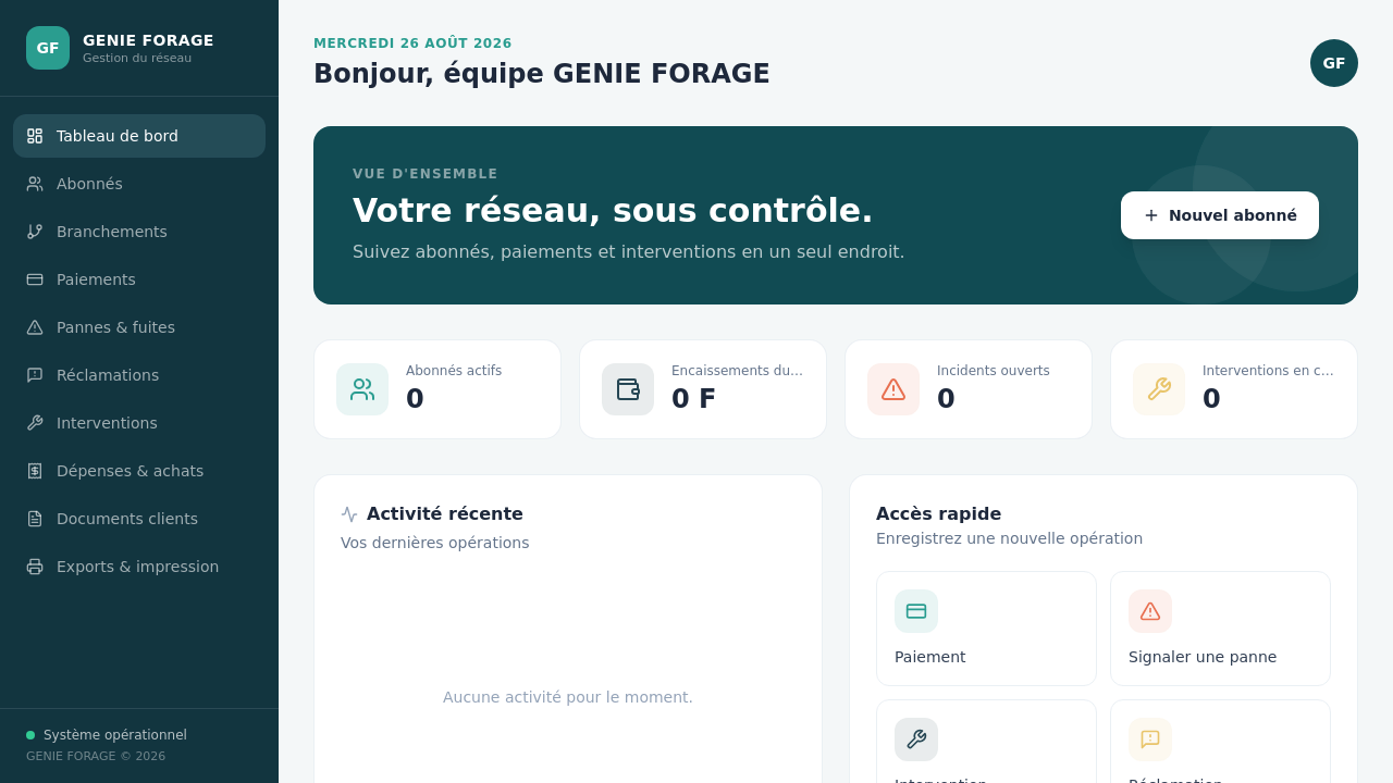 GENIE FORAGE template preview