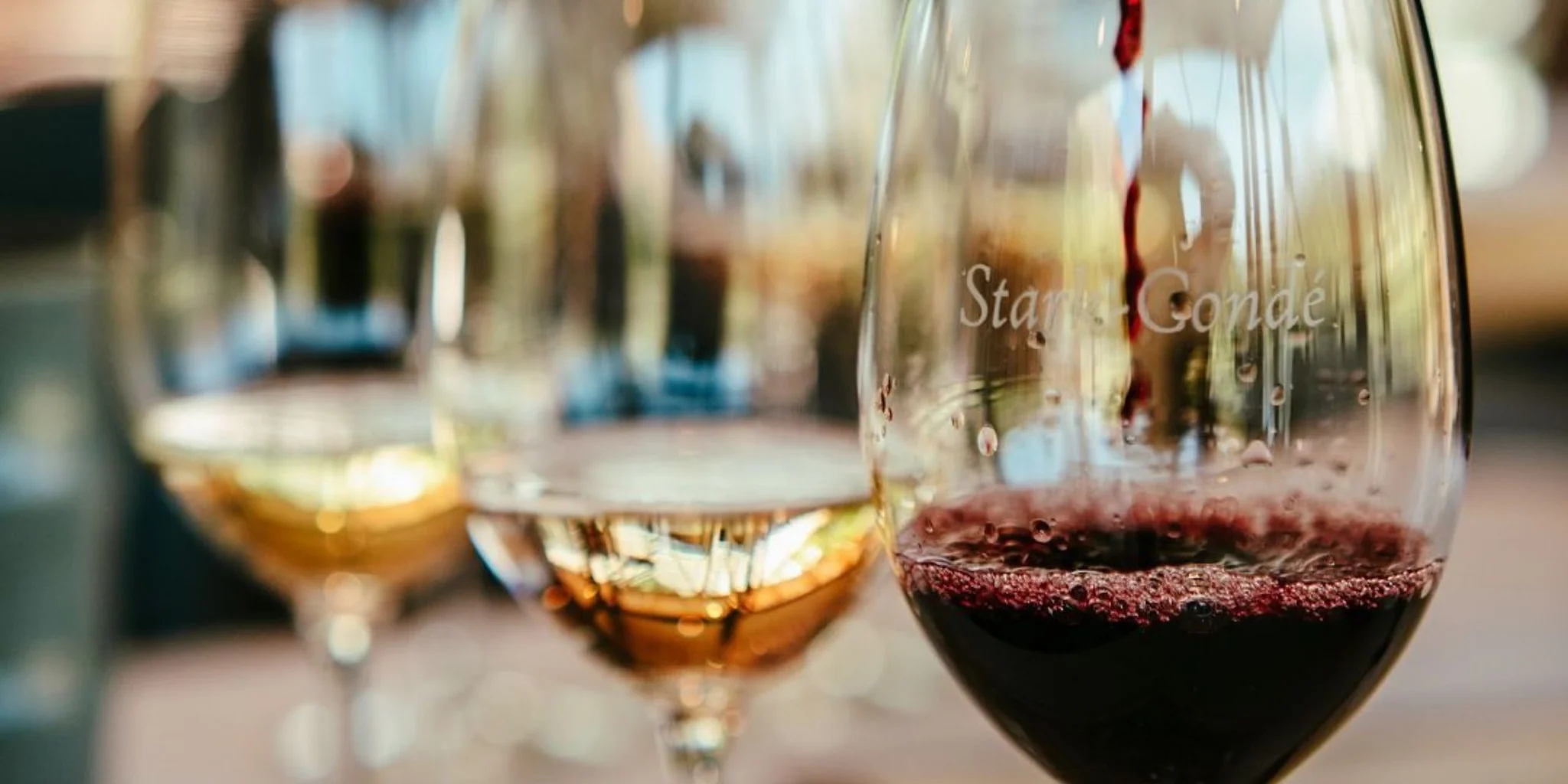 Three wine glasses