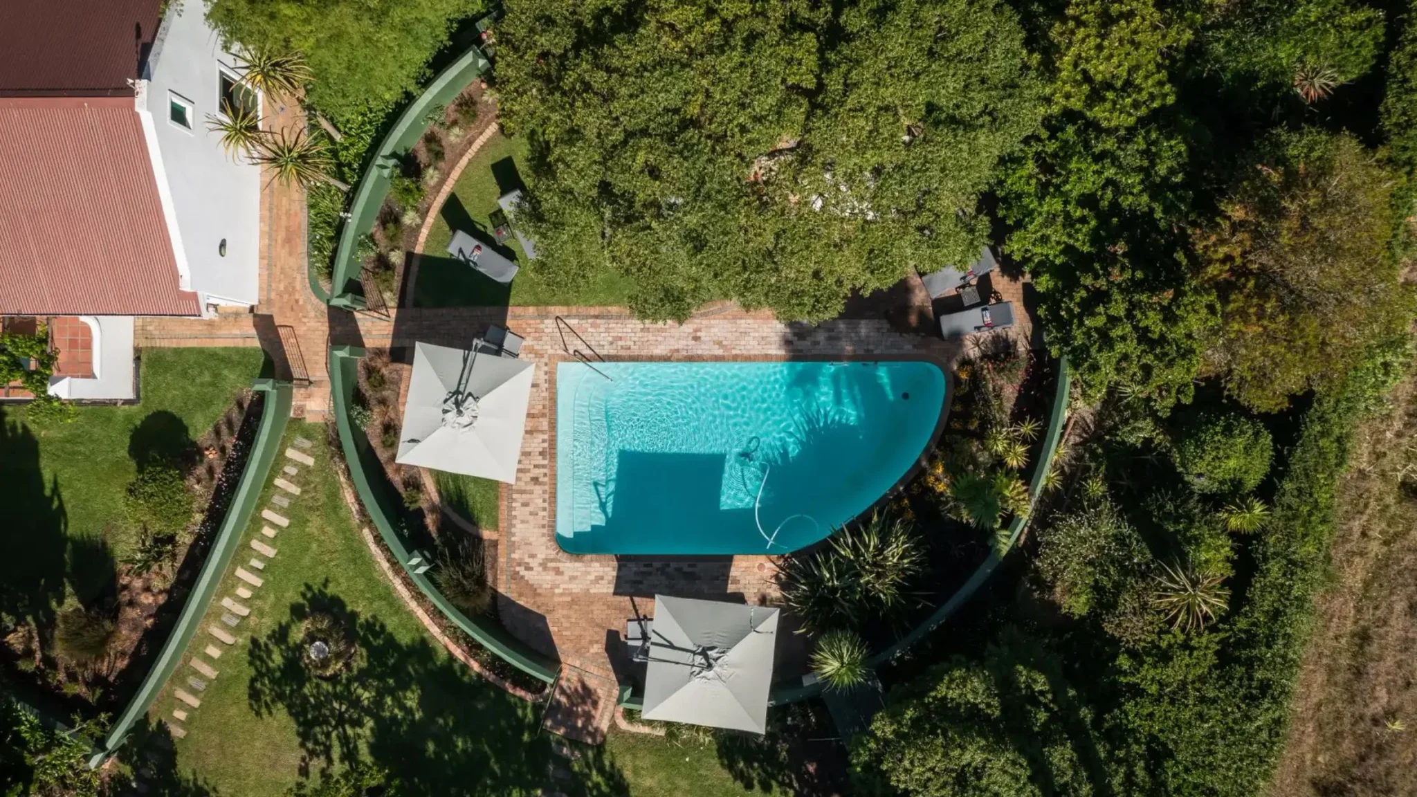 Aeriel view of the pool