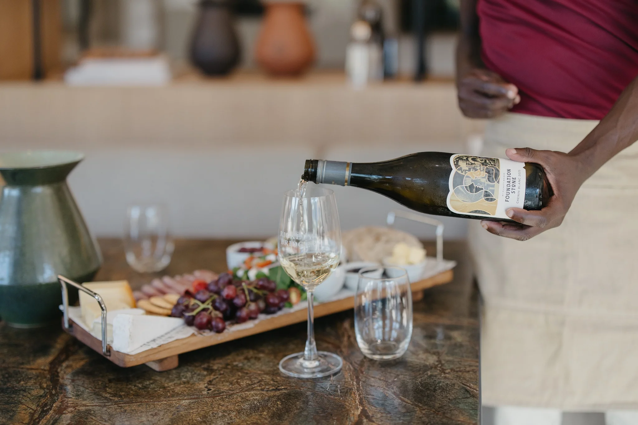 Pouring wine at Rickety Bridge